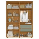Ver imagem 6 de Guarda Roupa Casal 150cm 6 Portas Vittara Cinamomo/Sálvia a02 - Mpozenato