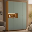Ver imagem 1 de Guarda Roupa Casal 150cm 6 Portas Vittara Cinamomo/Sálvia a02 - Mpozenato