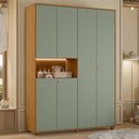 Ver imagem 7 de Guarda Roupa Casal 150cm 6 Portas Vittara Cinamomo/Sálvia a02 - Mpozenato
