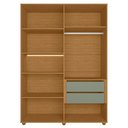 Ver imagem 5 de Guarda Roupa Casal 150cm 6 Portas Vittara Cinamomo/Sálvia a02 - Mpozenato