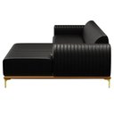 Ver imagem 6 de Sofá 245cm 4 Lugares com Chaise Direito Pés Gold Molino B-159 Corano Preto - Domi
