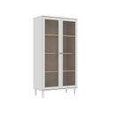 Ver imagem 2 de Estante de Livros MDF 80CMX151CM Ditália 2 Portas Vidro e-957 Branco