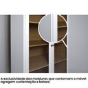 Ver imagem 6 de Estante de Livros MDF 80CMX151CM Ditália 2 Portas Vidro e-957 Branco