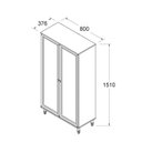 Ver imagem 3 de Estante de Livros MDF 80CMX151CM Ditália 2 Portas Vidro e-957 Branco