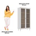 Ver imagem 4 de Estante de Livros MDF 80cmx151cm Ditália 2 Portas Vidro E-957