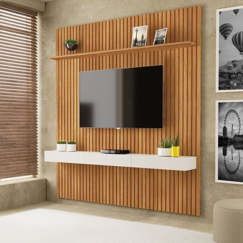 Painel para TV até 84 Polegadas MDF 231CMX250CM Evolution Marrom