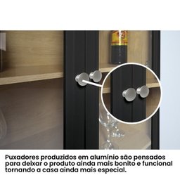 Cristaleira Estante para Livros 2 Portas Vidro E-957 - 8
