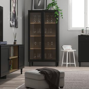 Cristaleira Estante para Livros 2 Portas Vidro E-957
