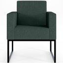 Ver mais imagens de Kit 4 Poltronas Decorativa Sala Recepção Base Fixa de Metal Helô L02 Linho Verde Musgo - Lyam