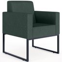 Ver imagem 5 de Kit 4 Poltronas Decorativa Sala Recepção Base Fixa de Metal Helô L02 Linho Verde Musgo - Lyam
