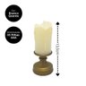 Vela Eletrônica Led Castiçal Ouro Envelhecido 13cm Efeito Moving - Bela Flor - 2