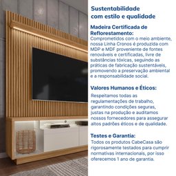 Rack com Painel para TV até 75” 181cm com Prateleira e Nicho com LED Cronos CabeCasa MadeiraMadeira - 10