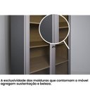 Ver mais imagens de Cristaleira Estante para Livros 2 Portas Vidro E-957