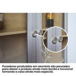 Cristaleira Estante para Livros 2 Portas Vidro E-957 - 9