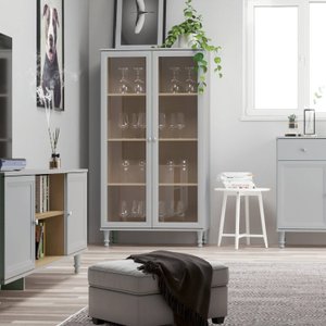 Cristaleira Estante para Livros 2 Portas Vidro E-957