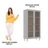Cristaleira Estante para Livros 2 Portas Vidro E-957 - 5