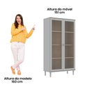 Ver imagem 5 de Cristaleira Estante para Livros 2 Portas Vidro E-957