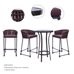CONJUNTO PARA ÁREA COM 03 BANQUETAS ANGRA E 01 BISTRO DUBAI - 1