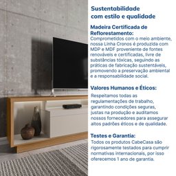 Rack para TV até 75 Polegadas com LED MDF 218cm 3 Portas Fita Cronos CabeCasa MadeiraOriginals - 8