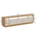 Ver imagem 3 de Rack para TV até 75 Polegadas com LED MDF 218cm 3 Portas Fita Cronos CabeCasa MadeiraOriginals Off White