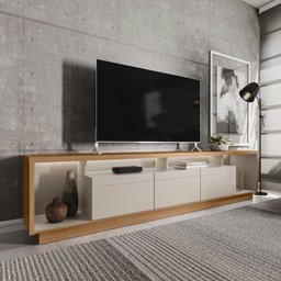 Rack para TV até 75 Polegadas com LED MDF 218cm 3 Portas Fita Cronos CabeCasa MadeiraOriginals - 1