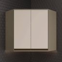 Ver imagem 1 de Armário Aéreo Canto Oblíquo 2 Portas 100% MDF Aurora Cinza/Duna/Cristal
