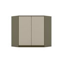 Ver imagem 3 de Armário Aéreo Canto Oblíquo 2 Portas 100% MDF Aurora Cinza/Duna/Cristal
