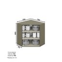 Ver imagem 4 de Armário Aéreo Canto Oblíquo 2 Portas 100% MDF Aurora Cinza/Duna/Cristal