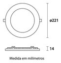 Ver imagem 3 de Plafon Redondo Embutir 18W Preto Branco Quente Blumenau