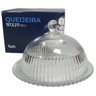 Queijeira Cristal Tampa Trabalhada Porta Frios Queijo Boleira Pequena Mesa Posta Luxo 20cm - 4