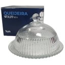 Ver imagem 4 de Queijeira Cristal Tampa Trabalhada Porta Frios Queijo Boleira Pequena Mesa Posta Luxo 20cm