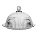 Ver imagem 1 de Queijeira Cristal Tampa Trabalhada Porta Frios Queijo Boleira Pequena Mesa Posta Luxo 20cm