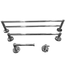 Ver imagem 1 de Kit Papeleira Cabide Toalheiro Duplo 60cm Toalheiro 45cm