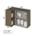 Ver imagem 6 de Armário Aéreo Canto Reto 1 Porta 100% MDF Aurora