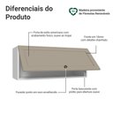 Ver imagem 3 de Armário Aéreo 80 cm 1 Porta Basculante Branco/Crema Vik Madesa