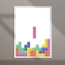 Ver imagem 2 de Quadro Decorativo Gamer Tetris 24x18cm - com Vidro:moldura Branca