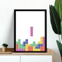 Ver imagem 1 de Quadro Decorativo Gamer Tetris 24x18cm - com Vidro:moldura Branca