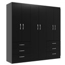 Ver imagem 2 de Guarda-roupa Casal New Encante 6 Portas 6 Gavetas Black - Evidencia Móveis