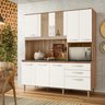 Kit Cozinha Fit 180 8 Portas 3 Gavetas Nicioli - Carvalho Rústico/Off White Cristal - 1