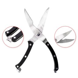 Tesoura Cozinha Trinchante Corta Osso Frango Carnes Peixes Culinária Preto:preto - 5