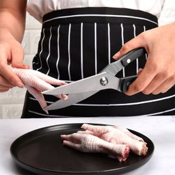 Tesoura Cozinha Trinchante Corta Osso Frango Carnes Peixes Culinária Preto:preto - 4
