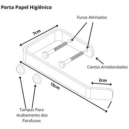 Suporte Porta Papel Higiênico De Parede Cromado Plus - 3