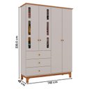 Ver imagem 7 de Berço Americano Mini Cama com Guarda Roupa Infantil Antonella 4 Portas Off White Caramelo - Canaã