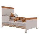 Ver imagem 4 de Berço Americano Mini Cama com Guarda Roupa Infantil Antonella 4 Portas Off White Caramelo - Canaã