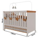 Ver imagem 6 de Berço Americano Mini Cama com Guarda Roupa Infantil Antonella 4 Portas Off White Caramelo - Canaã