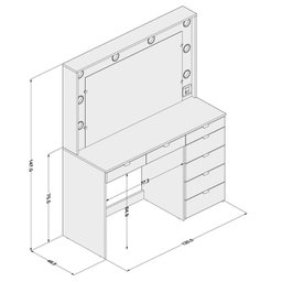 Penteadeira Camarim com Espelho 7 Gavetas e Tomada Diamante Espresso Móveis - 7
