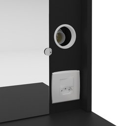 Penteadeira Camarim com Espelho 7 Gavetas e Tomada Diamante Espresso Móveis - 5