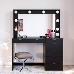 Penteadeira Camarim com Espelho 7 Gavetas e Tomada Diamante Espresso Móveis - 2