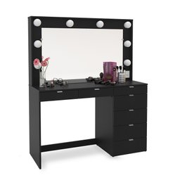 Penteadeira Camarim com Espelho 7 Gavetas e Tomada Diamante Espresso Móveis - 3