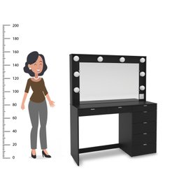 Penteadeira Camarim com Espelho 7 Gavetas e Tomada Diamante Espresso Móveis - 6